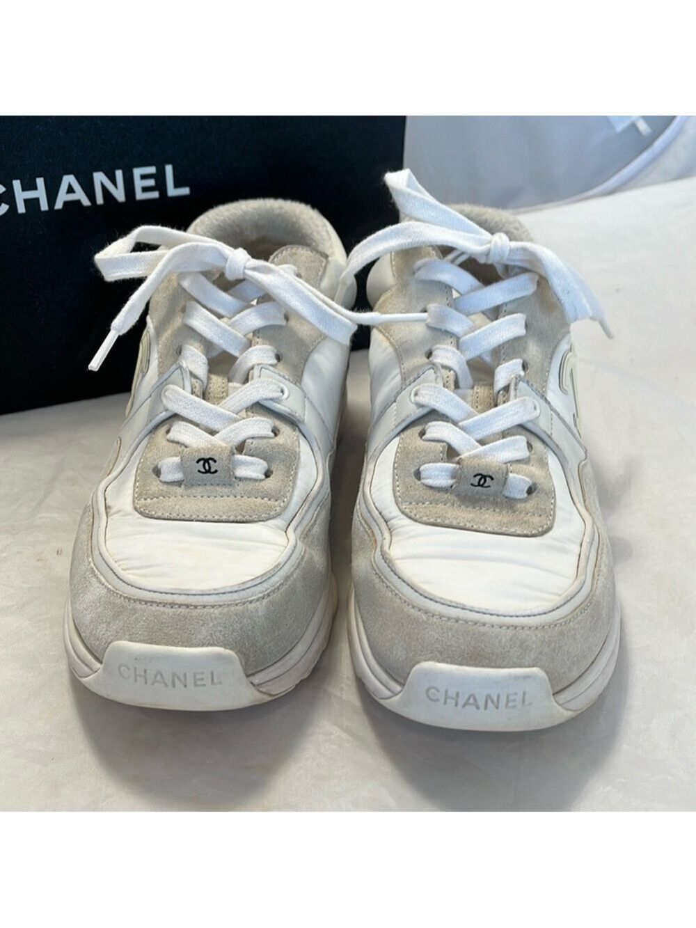 Chanel Interlocking CC Logo Nylon Chunky Sneakers